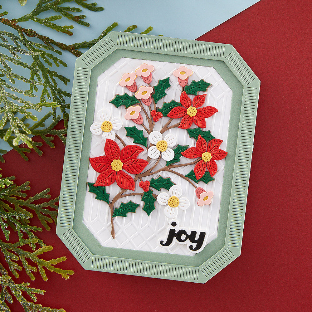 Poinsettia Spray Etched Dies from the Home for the Holidays Collection