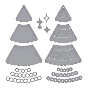 Stitched Holiday Tree Etched Dies