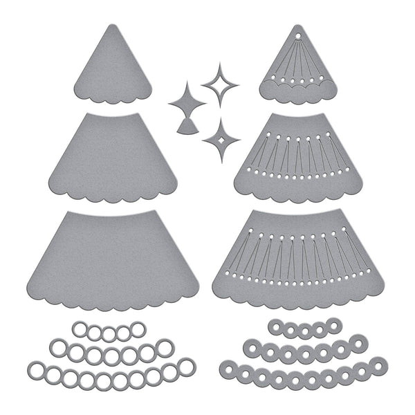 Stitched Holiday Tree Etched Dies