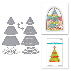 Stitched Holiday Tree Etched Dies