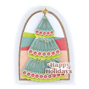 Stitched Holiday Tree Etched Dies