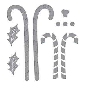 Candy Canes and Holly Etched Dies from the Home for the Holidays Collection
