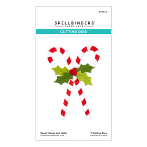 Candy Canes and Holly Etched Dies from the Home for the Holidays Collection