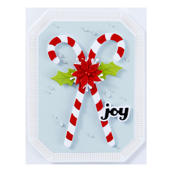 Candy Canes and Holly Etched Dies from the Home for the Holidays Collection