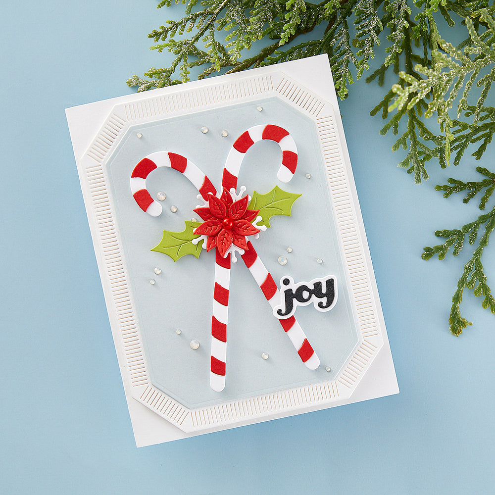 Candy Canes and Holly Etched Dies from the Home for the Holidays Collection
