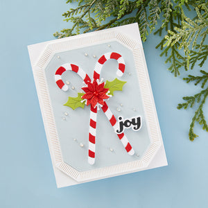 Candy Canes and Holly Etched Dies from the Home for the Holidays Collection