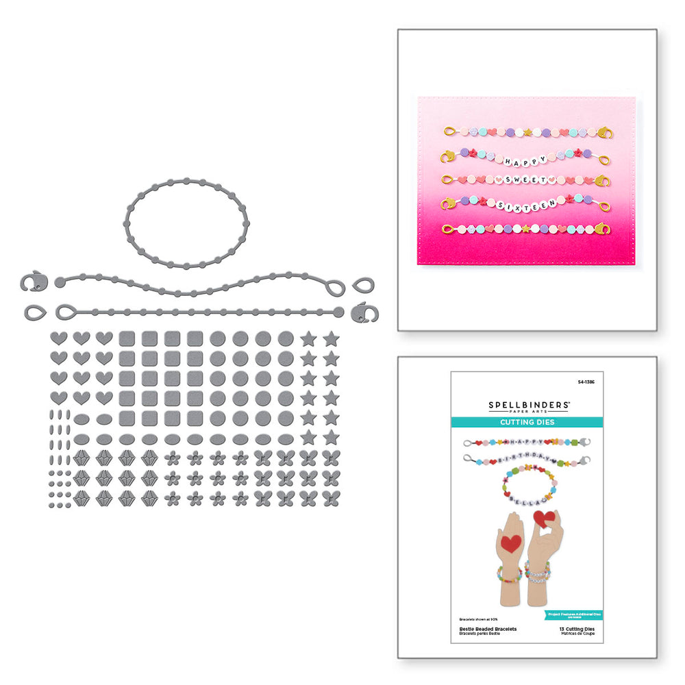 Bestie Beaded Bracelets Etched Dies from the Beads of Friendship Collection