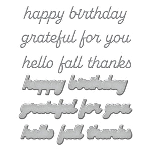 Happy Fall Sentiments Etched Dies - Independents Only World Cardmaking Day Exclusive