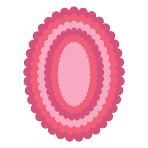 Large Petite Scalloped Ovals Etched Dies