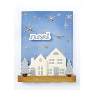 Mantel Village Etched Dies from the Timeless Trees Collection by Simon Hurley