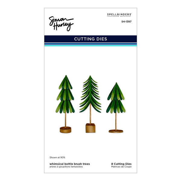 Whimsical Bottle Brush Trees Etched Dies from the Timeless Trees Collection by Simon Hurley