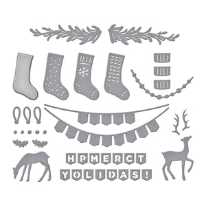 Mantel Decorations Etched Dies from the Timeless Trees Collection by Simon Hurley