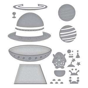 UFO Friend Etched Dies by Simon Hurley