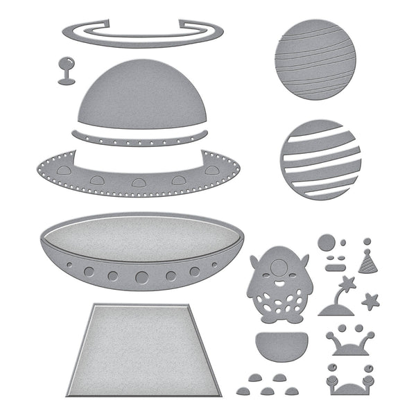 UFO Friend Etched Dies by Simon Hurley