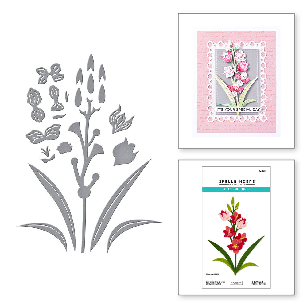 Layered Gladiolus Etched Dies by Lisa Horton