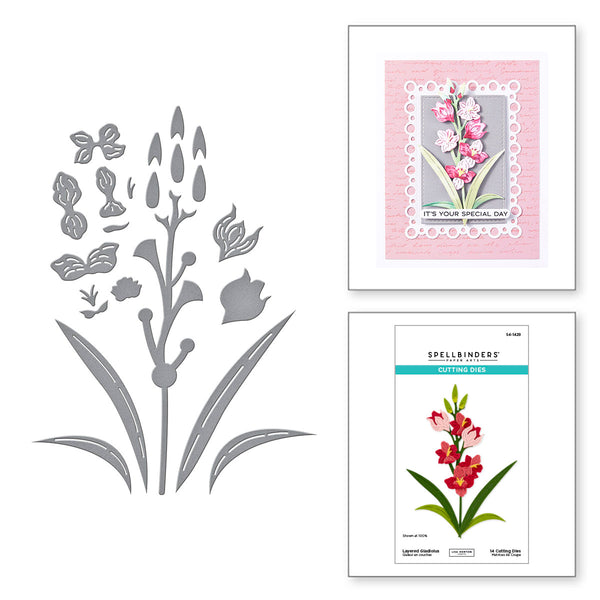 Layered Gladiolus Etched Dies by Lisa Horton