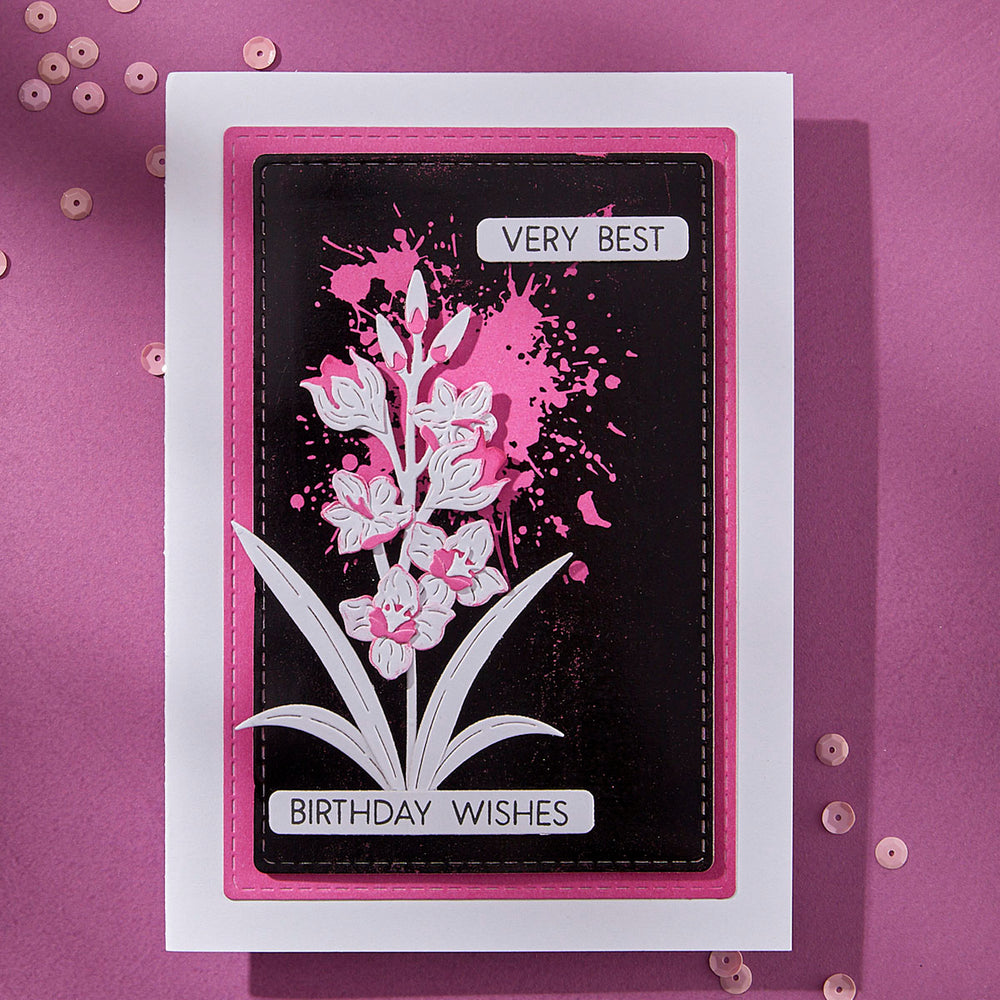 Layered Gladiolus Etched Dies by Lisa Horton