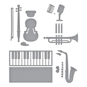 Mini Musical Instruments Etched Dies by Bibi Cameron
