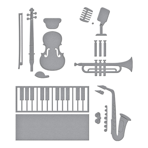 Mini Musical Instruments Etched Dies by Bibi Cameron
