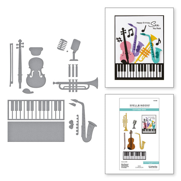 Mini Musical Instruments Etched Dies by Bibi Cameron