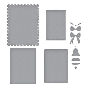 Bow & Bell Scallop Frame Etched Dies by Lisa Horton