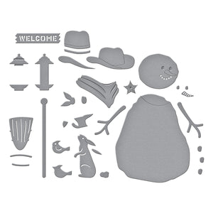 Country Snowman Etched Dies from the Country Christmas Collection by Annie Williams