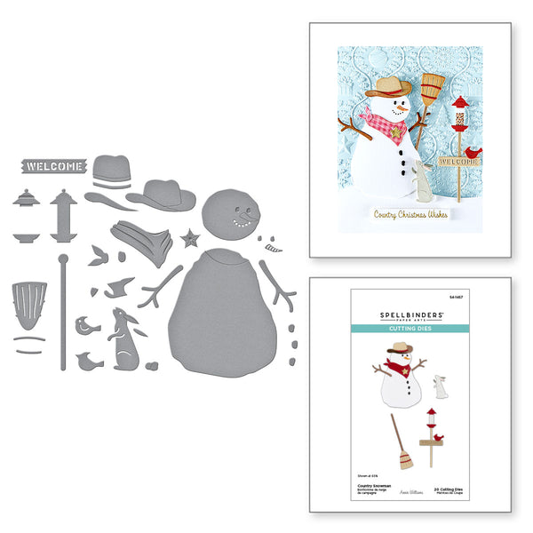 Country Snowman Etched Dies from the Country Christmas Collection by Annie Williams