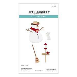Country Snowman Etched Dies from the Country Christmas Collection by Annie Williams