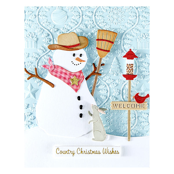 Country Snowman Etched Dies from the Country Christmas Collection by Annie Williams