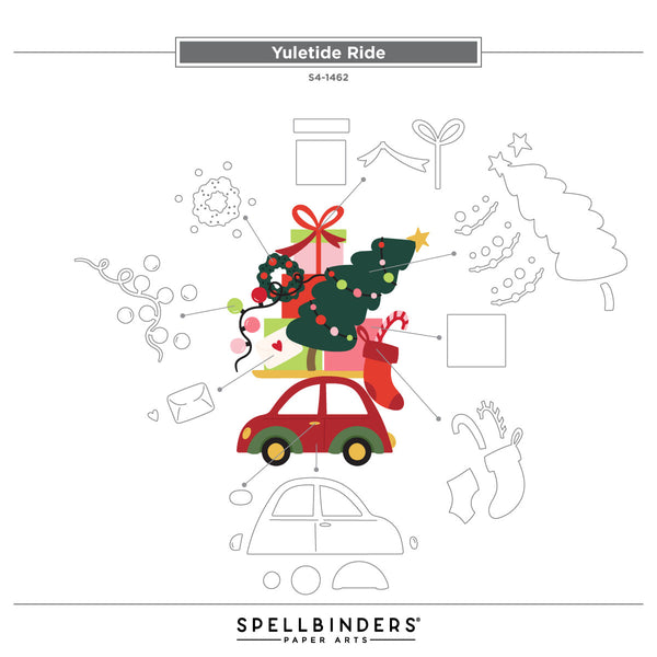 Yuletide Ride Etched Dies