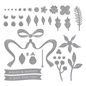 Gifting Bow Etched Dies from the Merry Moments Collection