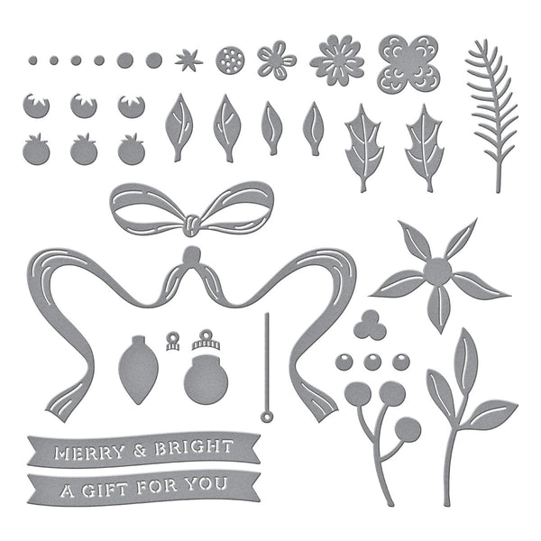 Gifting Bow Etched Dies from the Merry Moments Collection