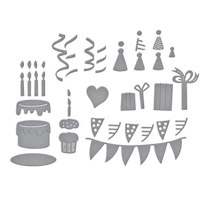 Classic Pooh Birthday Accessories Etched Dies with Simple Stories