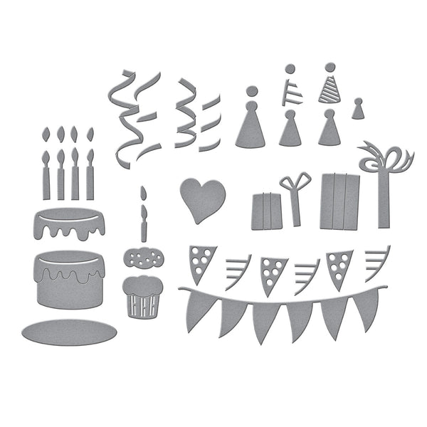Classic Pooh Birthday Accessories Etched Dies with Simple Stories