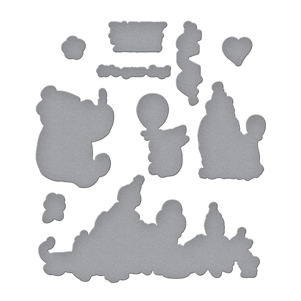 Woo Hoo! Etched Dies for Coordinating Stamp Set from the Say Cheese Classic Pooh Birthday Collection by Simple Stories