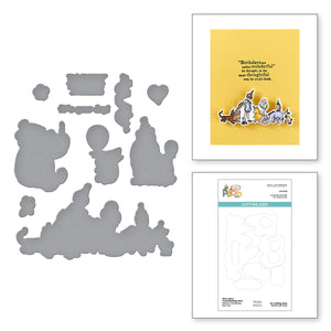 Woo Hoo! Etched Dies for Coordinating Stamp Set from the Say Cheese Classic Pooh Birthday Collection by Simple Stories