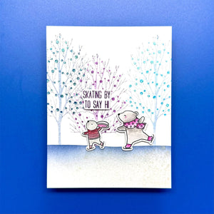Skating By Etched Dies for Coordinating Stamp Set by Simon Hurley