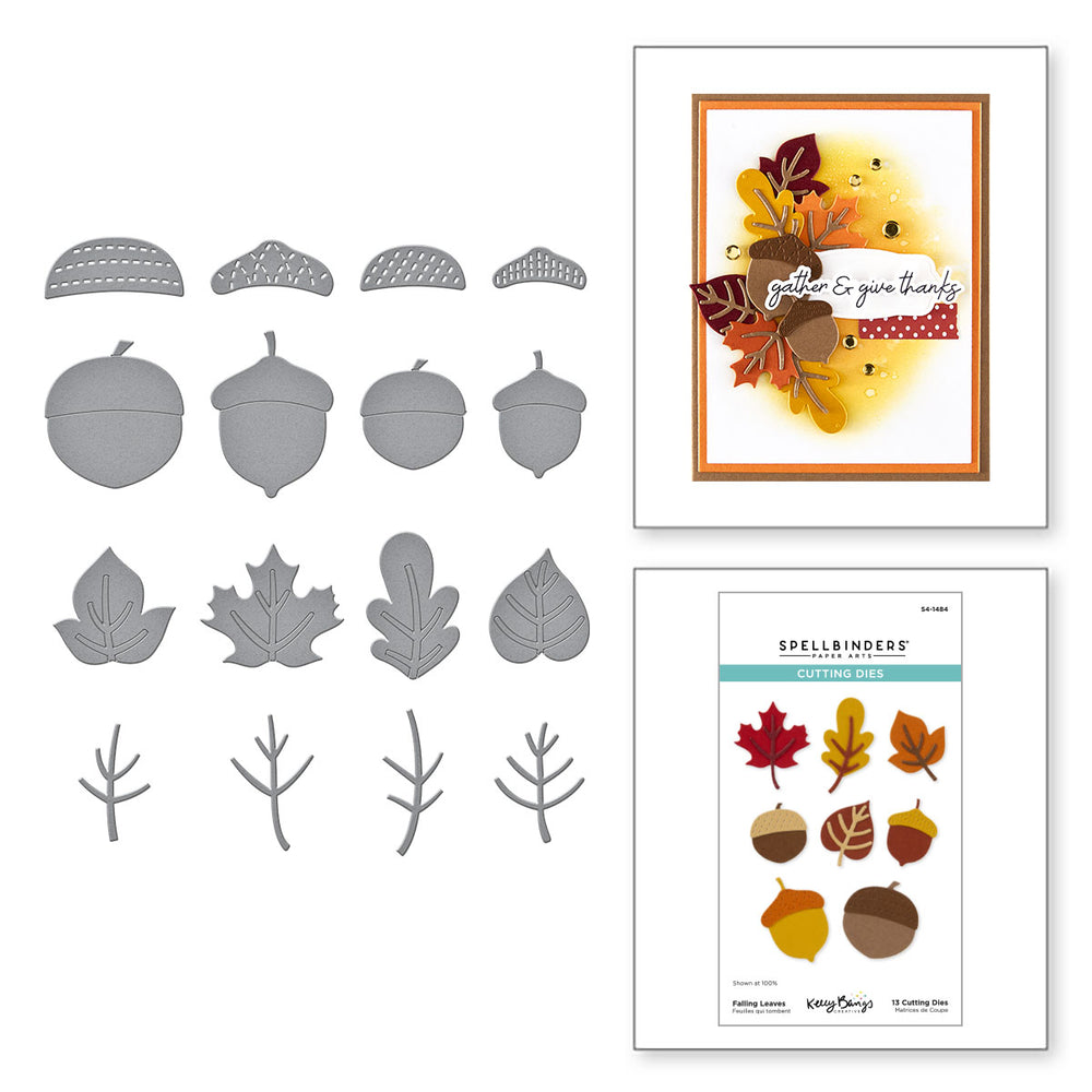 Falling Leaves Etched Dies by Kelly Bangs
