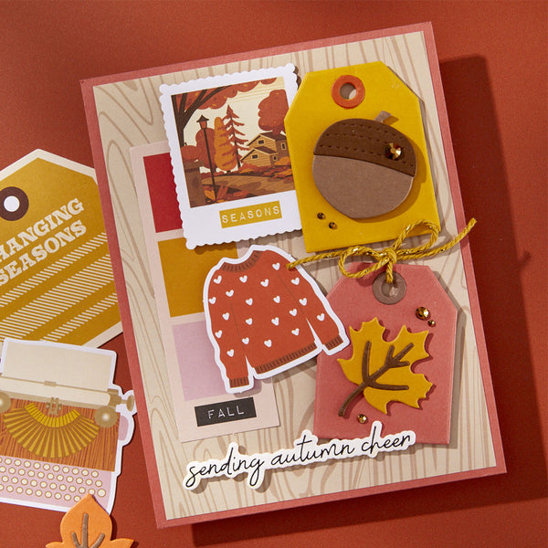 Autumn Sentiments Press + Foil Plate & Die Set by Kelly Bangs