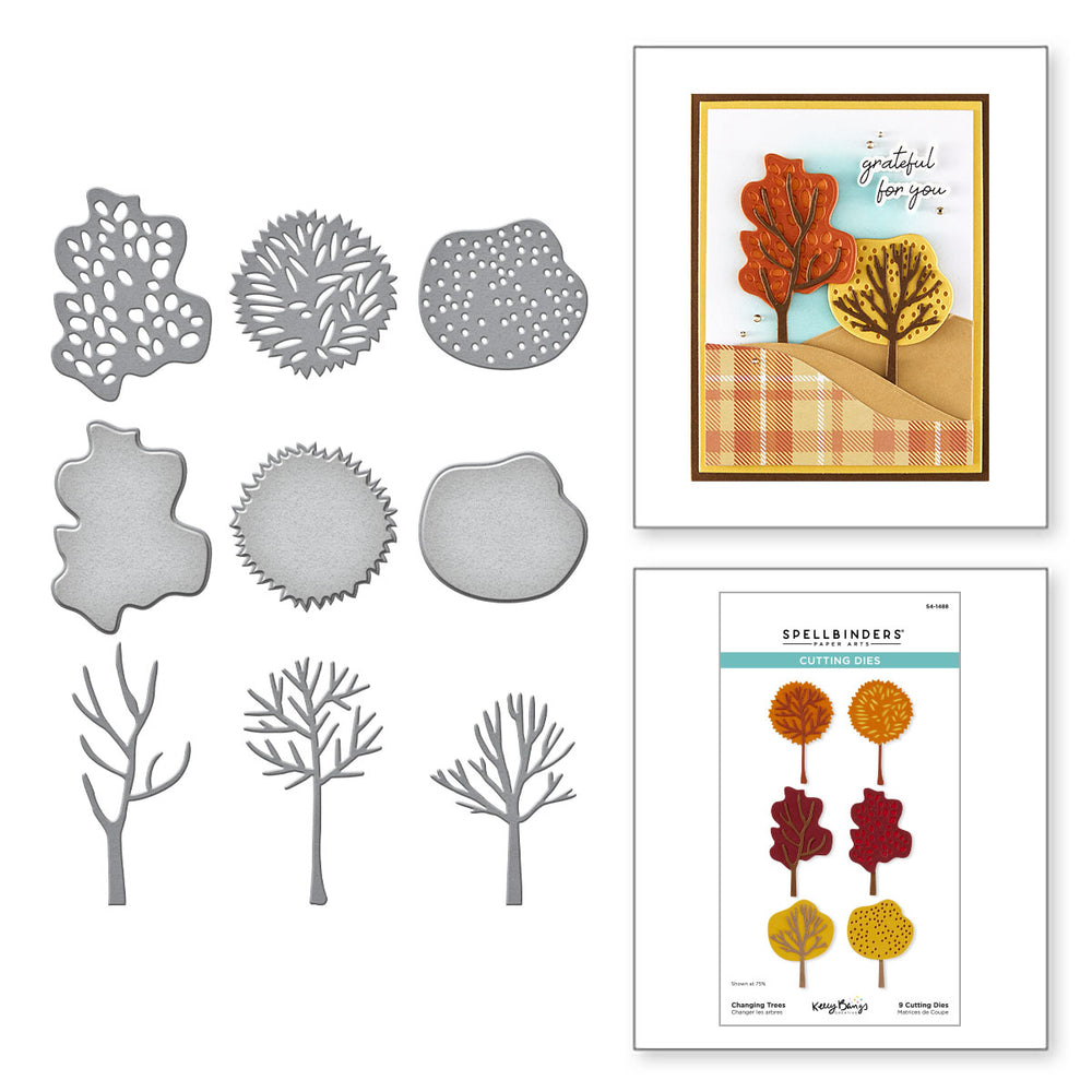 Changing Trees Etched Dies by Kelly Bangs
