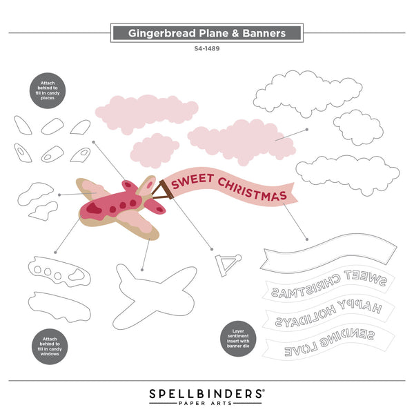 Gingerbread Plane & Banners by Stamperia