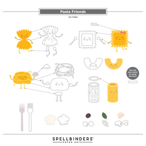 Pasta Friends Etched Dies