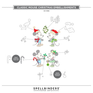 Classic Mouse Christmas Embellishments Etched Dies