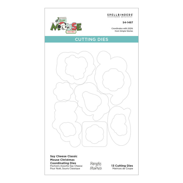Say Cheese Classic Mouse Christmas Etched Dies for Coordinating Stamp Set with Simple Stories