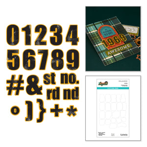 Rustic Legend Numbers Etched Dies for Coordinating Stamp Set with Simple Stories
