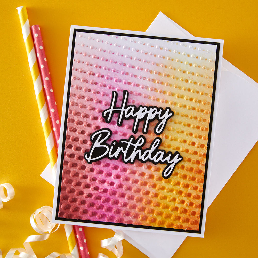Cascading Dots 3D Embossing Folder and Stencil Bundle by Simon Hurley