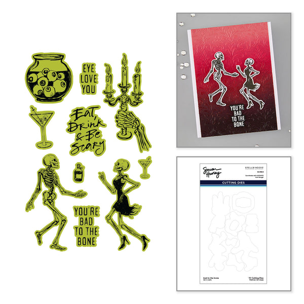 Bad to the Bone Etched Dies for Coordinating Stamp Set by Simon Hurley