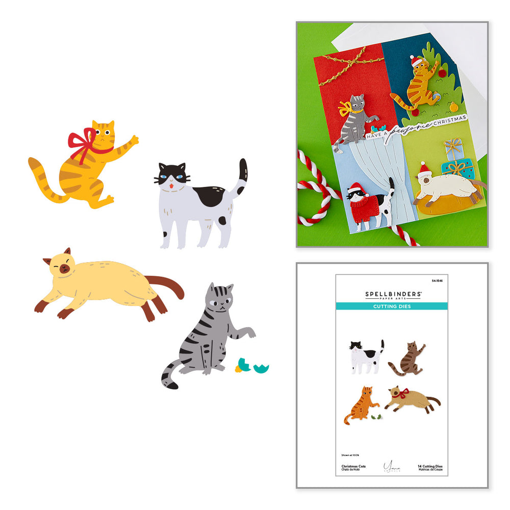 Christmas Cats Etched Dies by Yana Smakula