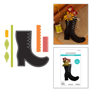 Felt Harvest Witch Boot Etched Dies by Nichol Spohr