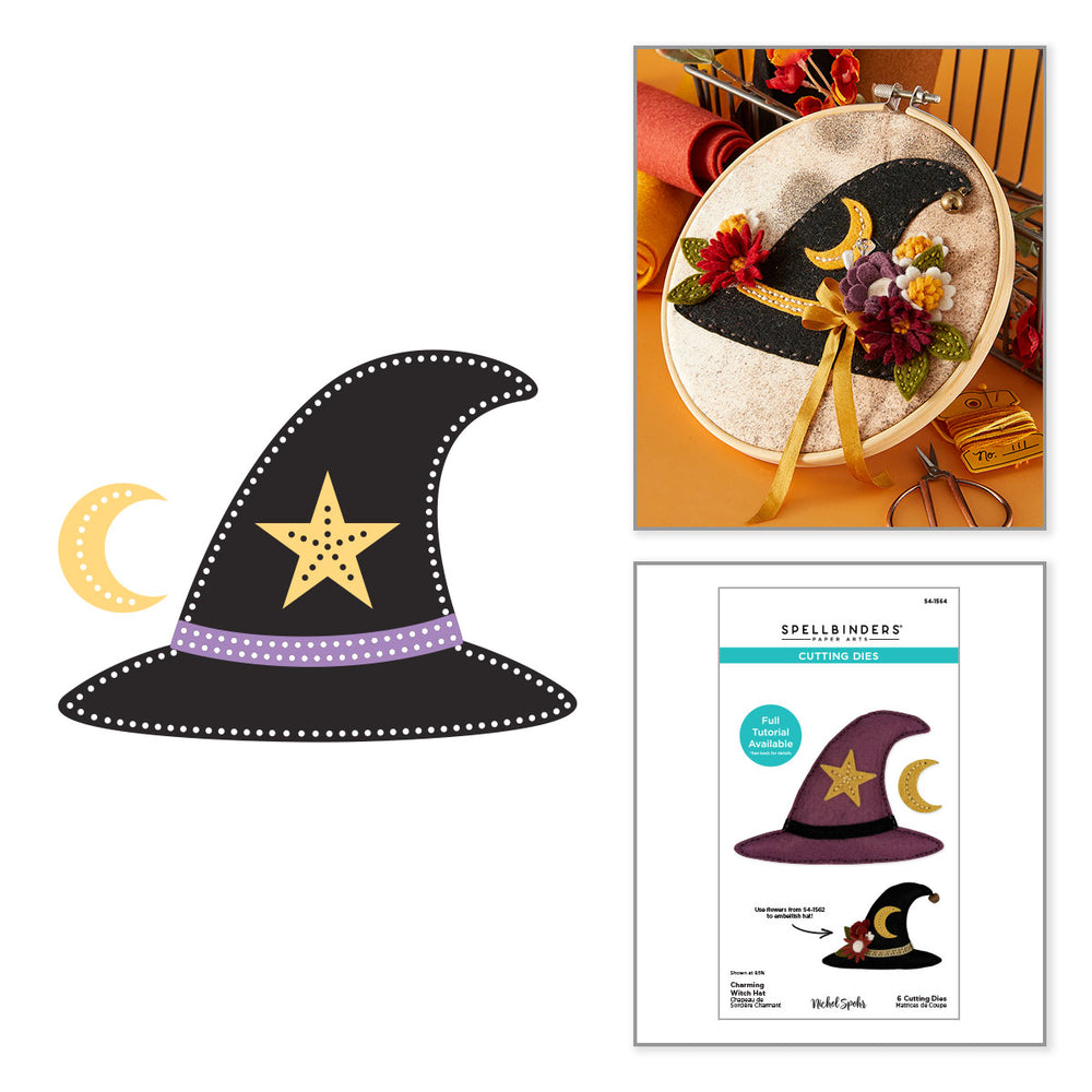 Felt Charming Witch Hat Etched Dies by Nichol Spohr